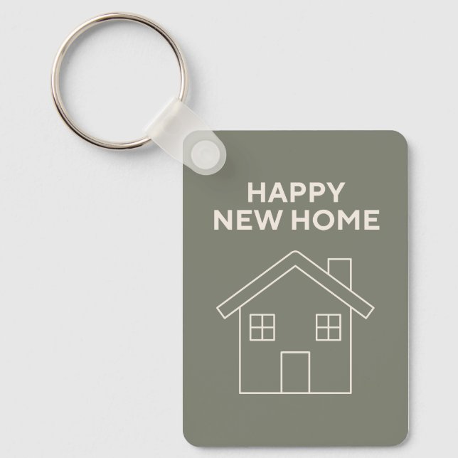 Happy New Home Key Ring - Warm eucalyptus Nyckelring (Framsida)