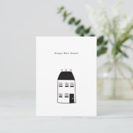 Happy New Home Quote House Illustration Card Vykort
