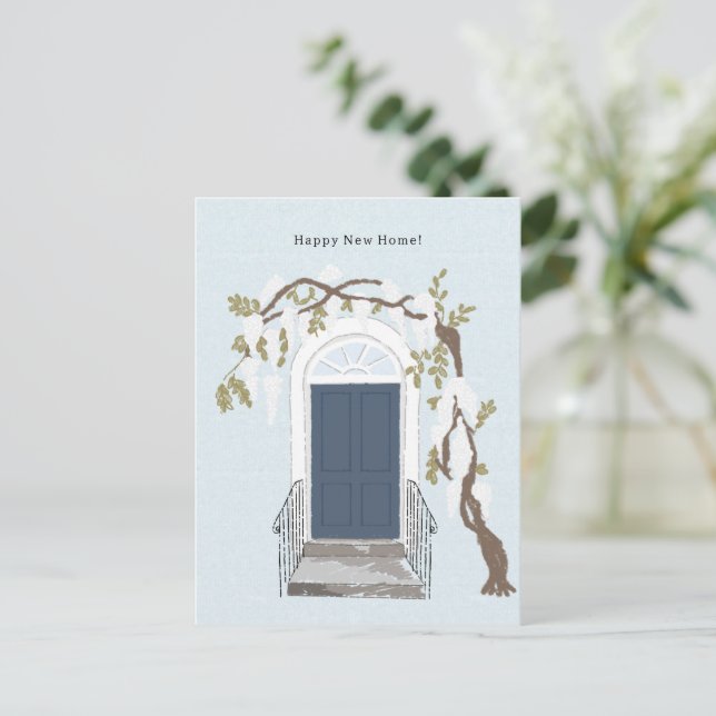 Happy New Home Quote House Illustration Card Vykort (Stående Fram)