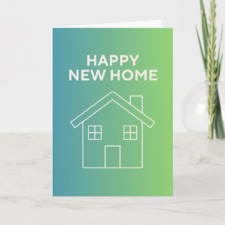 Happy New Home with Green Gradient Background Kort