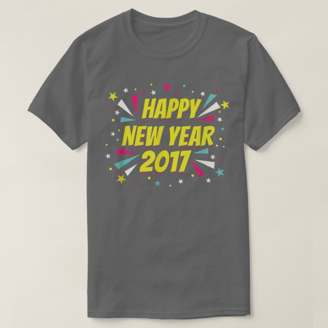 Happy New Year 2017  T Shirt (Design framsida)