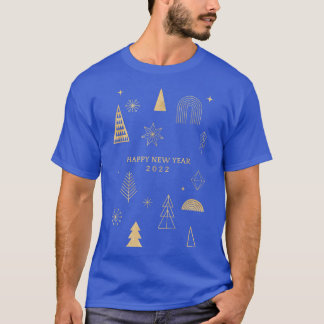 Happy New Year 2022 Minimalist Holiday Modern Geom T Shirt