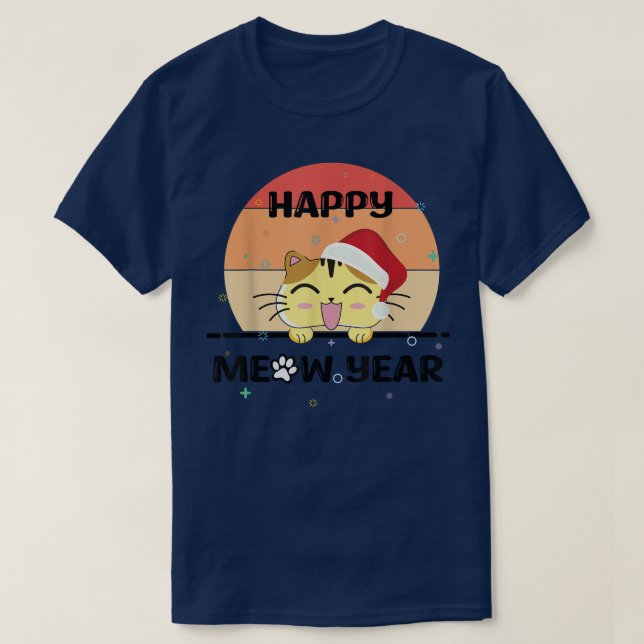 happy new year 2023 with funny cat  t shirt (Design framsida)