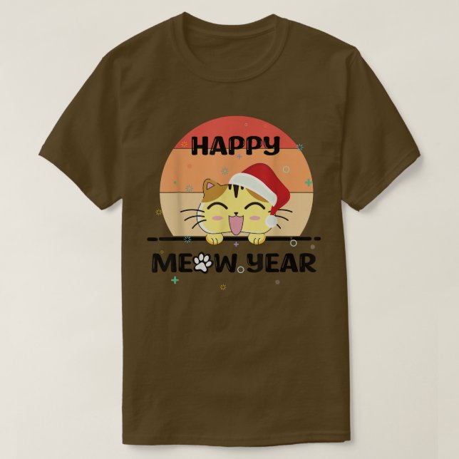 happy new year 2023 with funny cat  t shirt (Design framsida)