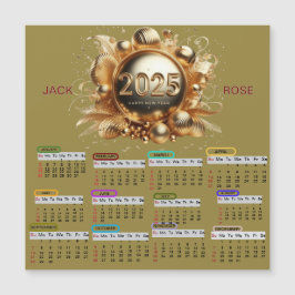 Happy new year 2025 calendar Magnetic Card