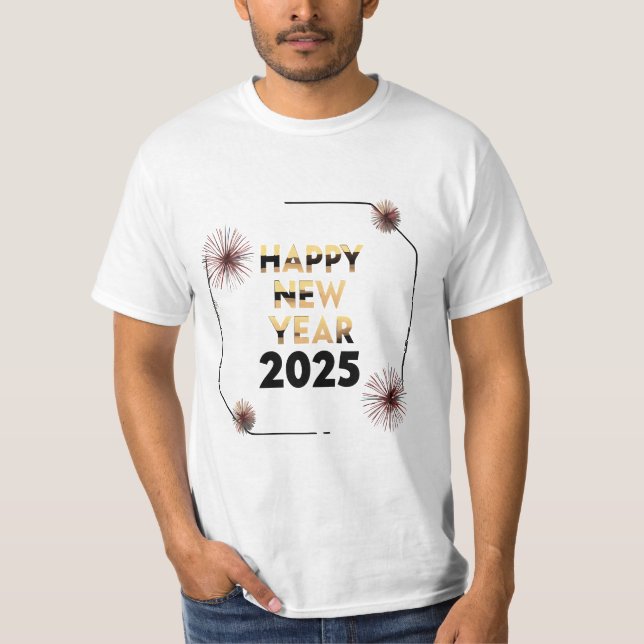 Happy New Year 2025 - Stylish Festive T-Shirt (Framsida)