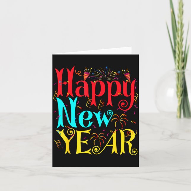 Happy New Year 2026 And Merry Christmas New Year E Kort (Framsida)