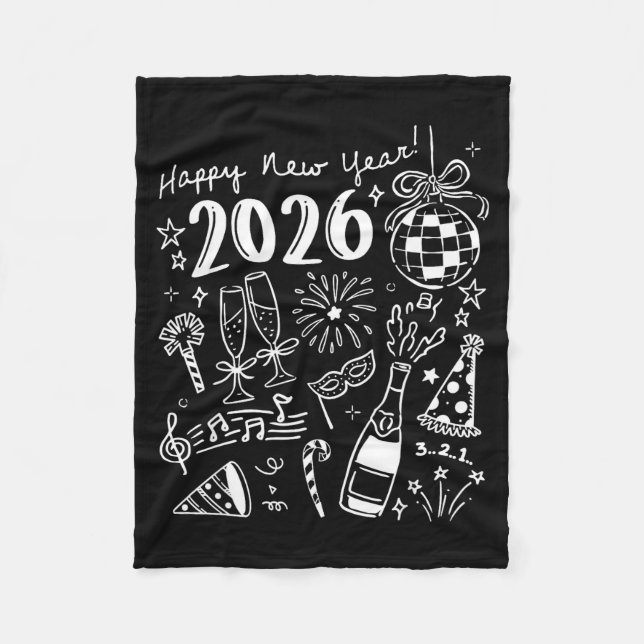 Happy New Year 2026 Bow Funny  Fleecefilt (Framsidan)