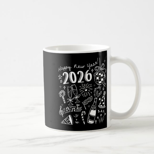 Happy New Year 2026 Bow Funny  Kaffemugg (Höger)