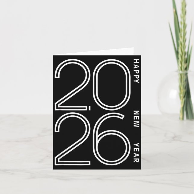 Happy New Year 2026 Celebration Eve Party Men Wome Kort (Framsida)