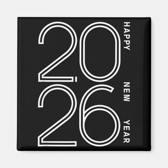 Happy New Year 2026 Celebration Eve Party Men Wome Magnet (Framsidan)