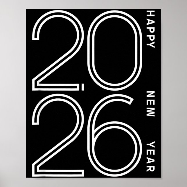 Happy New Year 2026 Celebration Eve Party Men Wome Poster (Framsidan)
