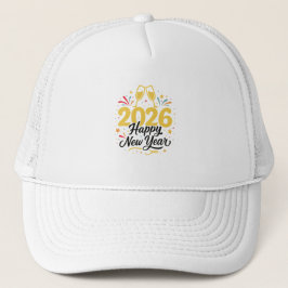 Happy New Year 2026 Celebration Trucker Hat Keps