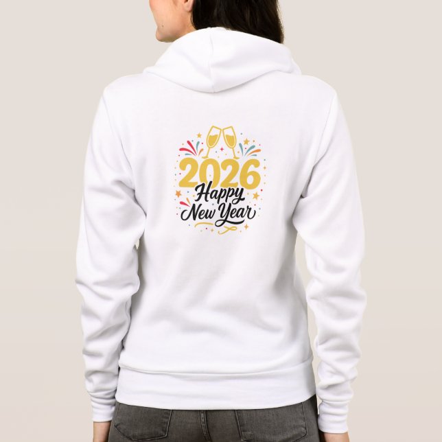 Happy New Year 2026 Celebration Zip Hoodie T Shirt (Baksida)