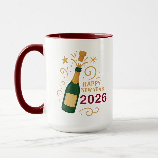 Happy New Year 2026 Champagne | Combo Mug Mugg (Vänster)