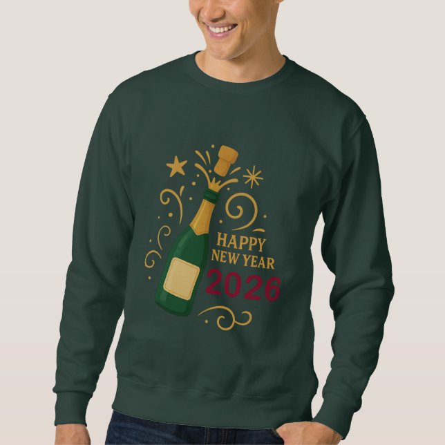 Happy New Year 2026 Champagne | Men’s Sweatshirt (Framsida)