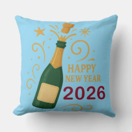 Happy New Year 2026 Champagne | Throw Pillow 20" Kudde