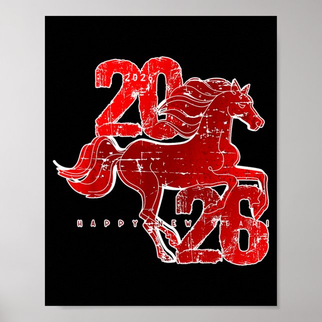 Happy New Year 2026 Chinese New Year 2026 Year Of  Poster (Framsidan)