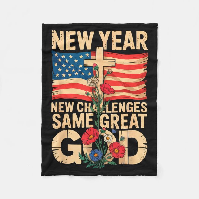 Happy New Year 2026 Christian Challenges Same Grea Fleecefilt (Framsidan)