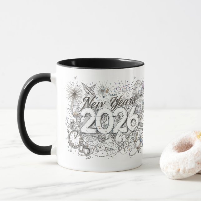 happy new year 2026 coffee mug mugg (Med munk)