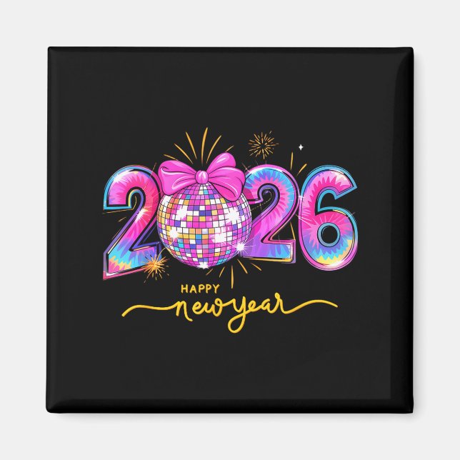 Happy New Year 2026 Colorful Family Matching Celeb Magnet (Framsidan)