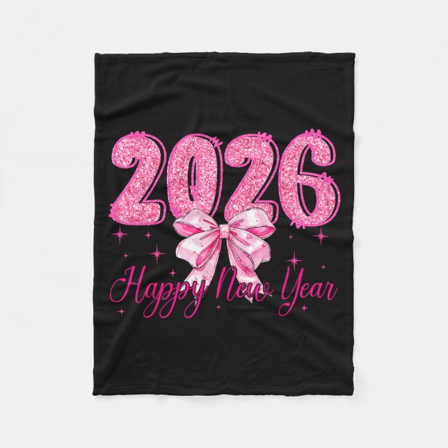 Happy New Year 2026 Coquette Bow New Years Eve Par Fleecefilt (Framsidan)