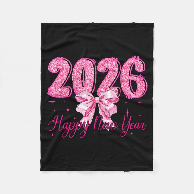 Happy New Year 2026 Coquette Bow New Years Eve Par Fleecefilt (Framsidan)