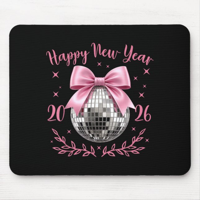 Happy New Year 2026 Coquette Nk Bow Disco Ball Wom Musmatta (Framsidan)