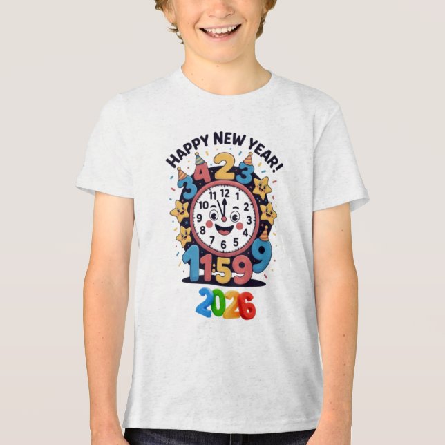 Happy New Year 2026 Countdown Clock T Shirt (Framsida)