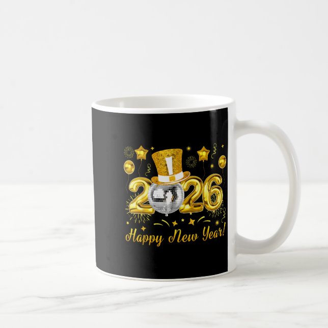 Happy New Year 2026 Countdown Party Balloons Firew Kaffemugg (Höger)