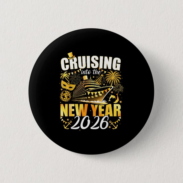 Happy New Year 2026 Cruising Into The New Year 202 Knapp (Framsida)