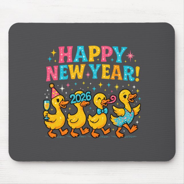 Happy New Year 2026 Cute Duck Party Gift Long Slee Musmatta (Framsidan)