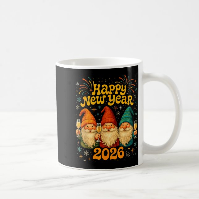 Happy New Year 2026 Cute Gnome Party Gift  Kaffemugg (Höger)