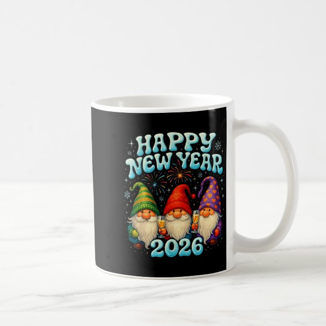 Happy New Year 2026 Cute Gnome Party Gift  Kaffemugg (Höger)