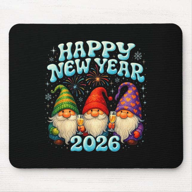 Happy New Year 2026 Cute Gnome Party Gift  Musmatta (Framsidan)