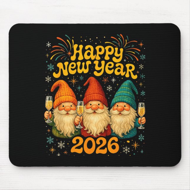 Happy New Year 2026 Cute Gnome Party Gift  Musmatta (Framsidan)