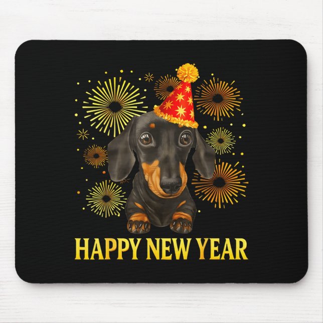 Happy New Year 2026 Dachshund Fireworks New Years  Musmatta (Framsidan)