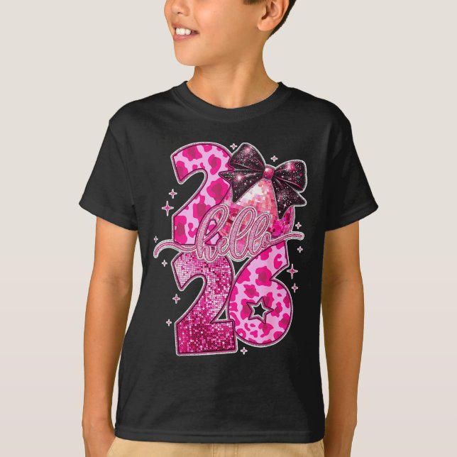 Happy New Year 2026 Disco Ball Bow New Year's Eve  T Shirt (Framsida)