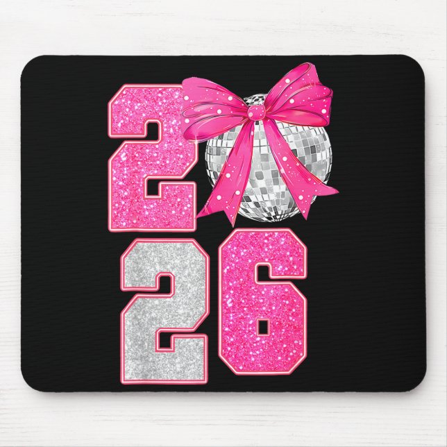 Happy New Year 2026 Disco Ball Nk Coquette Bow Fam Musmatta (Framsidan)