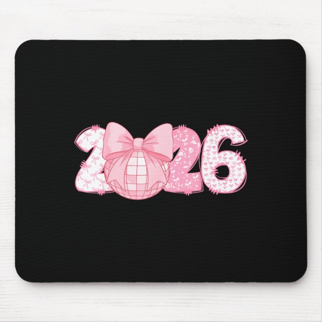 Happy New Year 2026 Disco Ball Nk Coquette Bow Fam Musmatta (Framsidan)