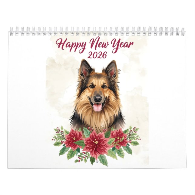 Happy New Year 2026 Dog Art Kalender (Omslag)