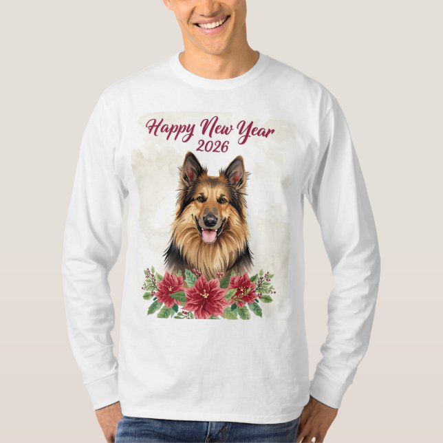 Happy New Year 2026 Dog Long Sleeve Shirt T (Framsida)