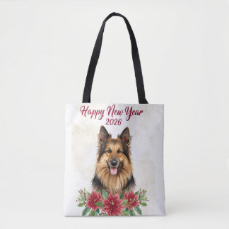 Happy New Year 2026 Dog Lover Tote Bag Tygkasse