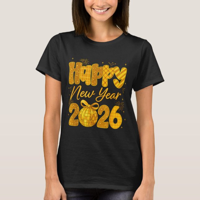 Happy New Year 2026 Eve Party Gold Family Matching T Shirt (Framsida)