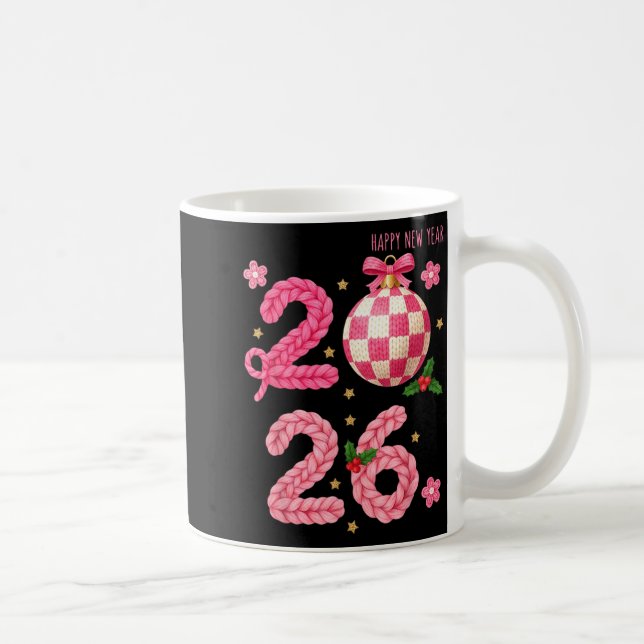 Happy New Year 2026 Family Matching Crochet Men Wo Kaffemugg (Höger)