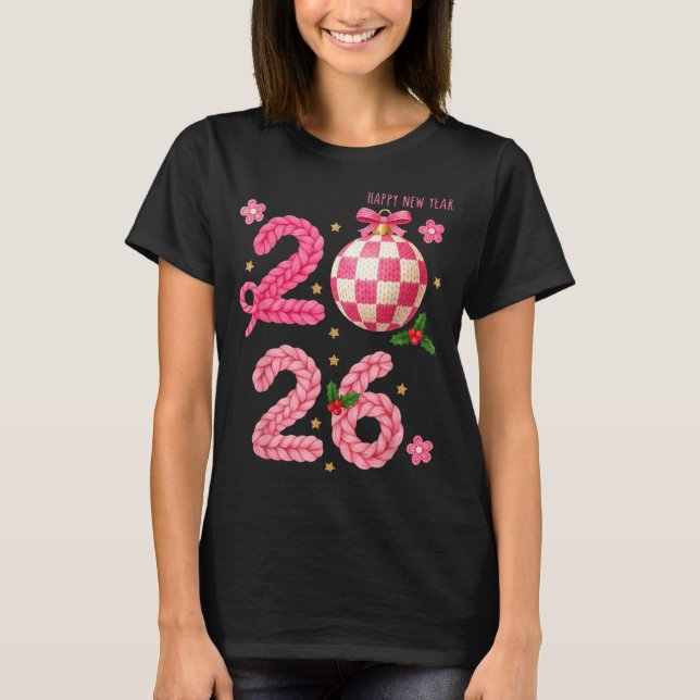 Happy New Year 2026 Family Matching Crochet Men Wo T Shirt (Framsida)