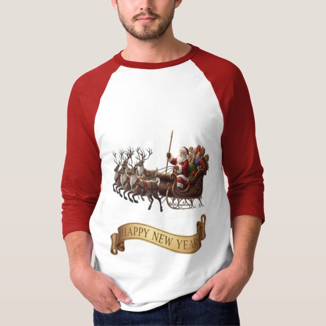 Happy New Year 2026 – Festive Reindeer Shirt T Shirt (Framsida)