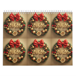 happy new year 2026 festive wreath  kalender