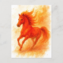 Happy New Year 2026 Fire Horse Postcard Helg Vykort