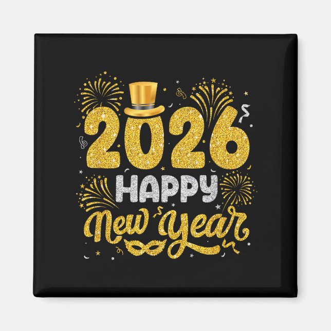 Happy New Year 2026 Fireworks New Years Eve Men Wo Magnet (Framsidan)